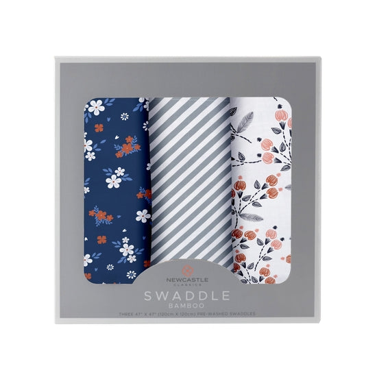 Bamboo Muslin Swaddle 3PK | Blooms Floral