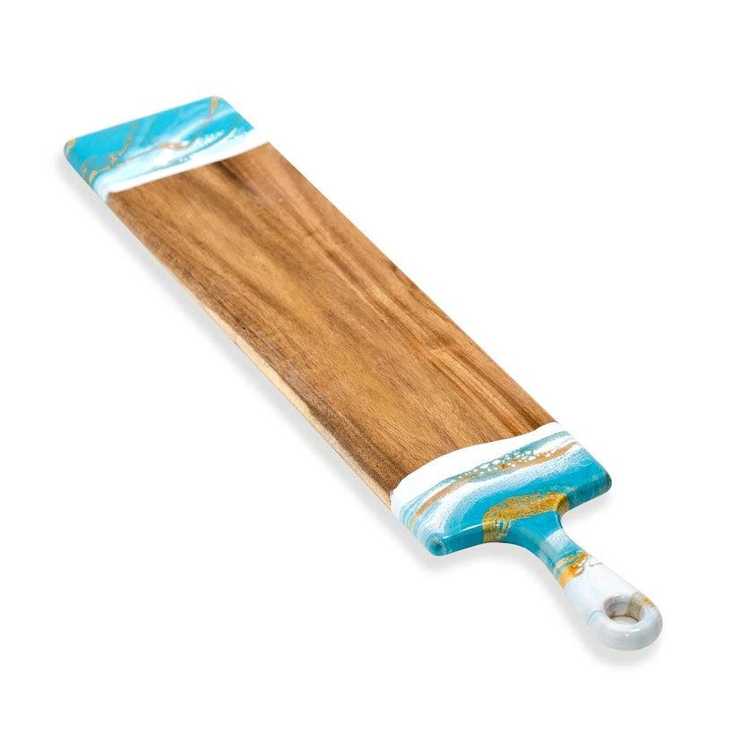 Baguette Acacia Boards | Teal White Gold
